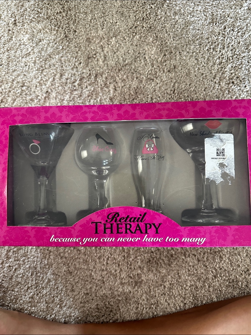Retail Therapy Glassware Set - Pink Box